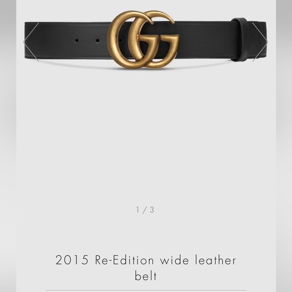 Gucci Accessories - Gucci Marmont Double G Wide 1.5in Antique Brass Belt S